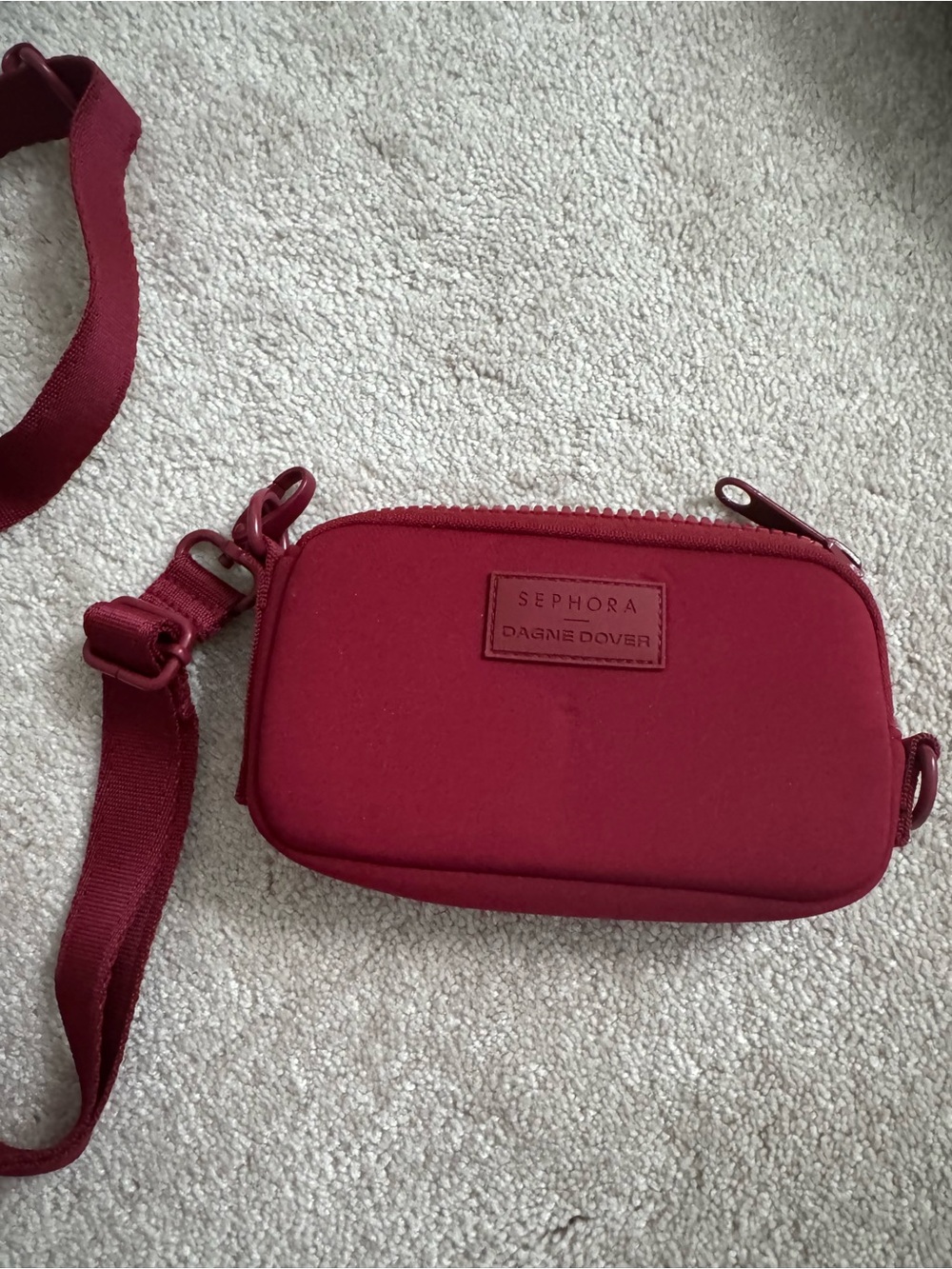 Sephora Dagne Dover Deep Red Crossbody Pouch